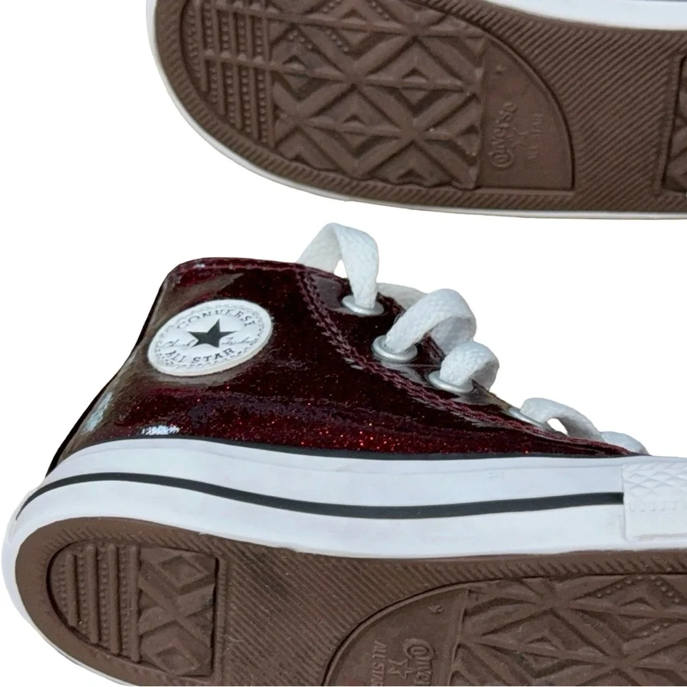 Converse Chuck Taylor All Star Glitter Burgundy Hi-Top Toddler 7 / EU 23